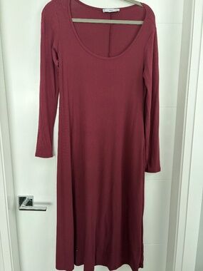 Mango Burgundy maxi dress size Medium